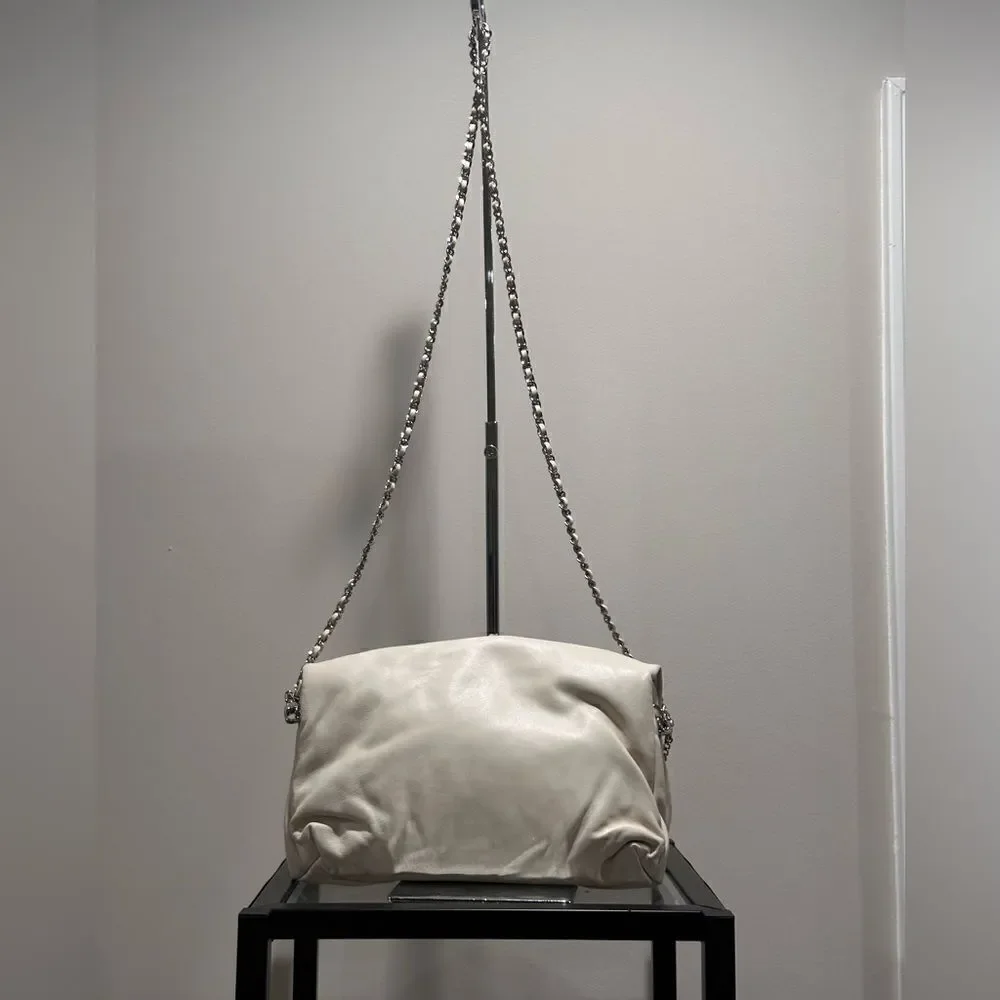 ZADIG & VOLTAIRE Women’s Rockyssime Bag in Ivory Cream Leather - Picture 8 of 16